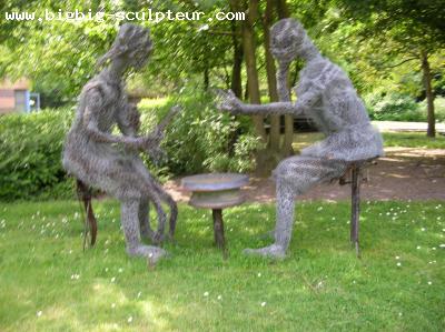 La famille de Joe Big-Big sculpteur de Moissy-Cramayel.